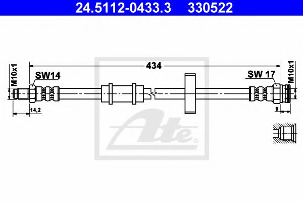 Тормозной шланг ATE 24.5112-0433.3