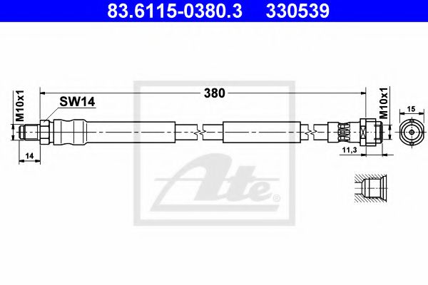 Тормозной шланг ATE 83.6115-0380.3