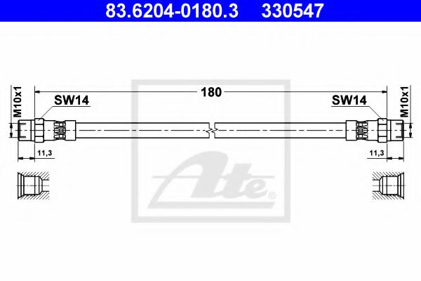 Тормозной шланг ATE 83.6204-0180.3