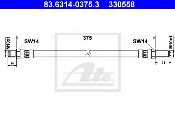 Тормозной шланг ATE 83.6314-0375.3
