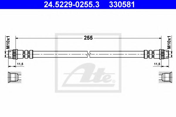 Тормозной шланг ATE 24.5229-0255.3