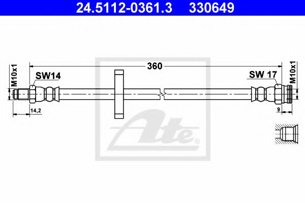 Тормозной шланг ATE 24.5112-0361.3
