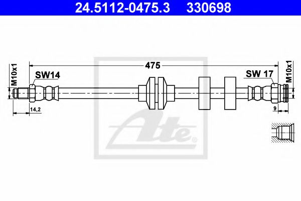 Тормозной шланг ATE 24.5112-0475.3