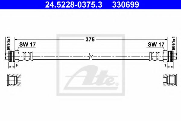 Тормозной шланг ATE 24.5228-0375.3