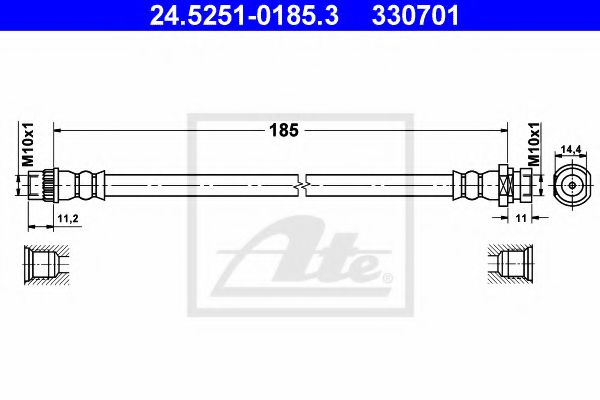 Тормозной шланг ATE 24.5251-0185.3