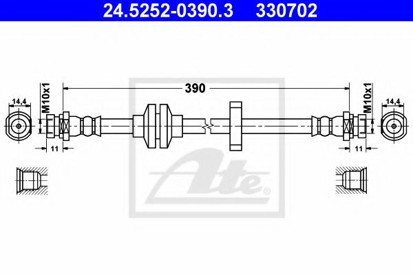 Тормозной шланг ATE 24.5252-0390.3