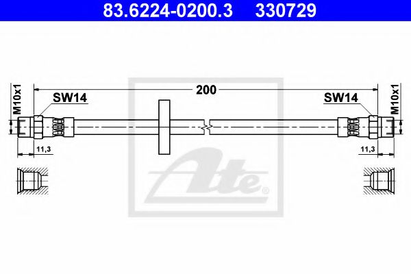 Тормозной шланг ATE 83.6224-0200.3