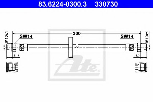 Тормозной шланг ATE 83.6224-0300.3