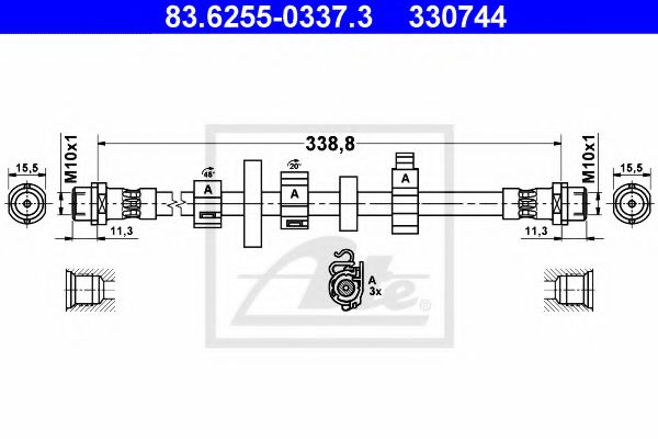 Тормозной шланг ATE 83.6255-0337.3