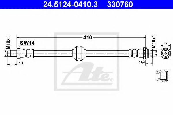 Тормозной шланг ATE 24.5124-0410.3
