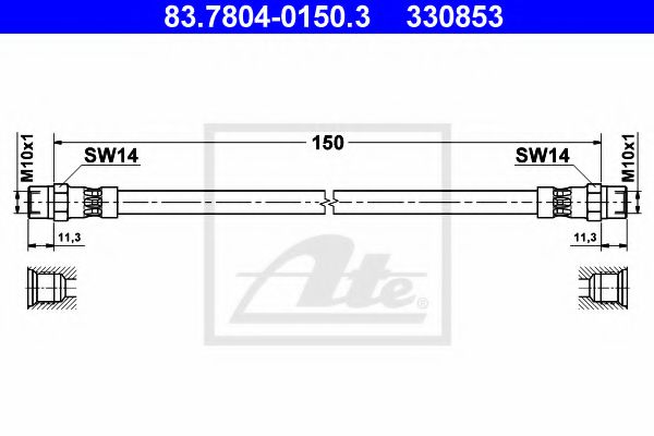 Тормозной шланг ATE 83.7804-0150.3
