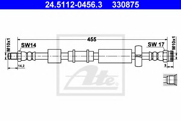 Тормозной шланг ATE 24.5112-0456.3