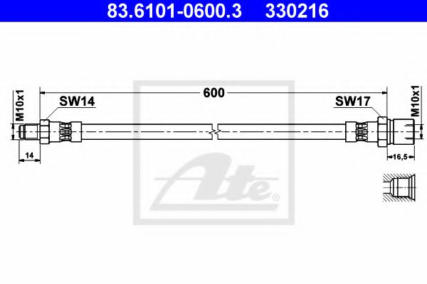 Тормозной шланг ATE 83.6101-0600.3