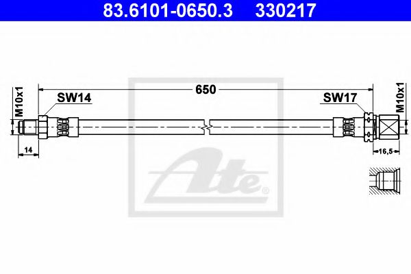 Тормозной шланг ATE 83.6101-0650.3