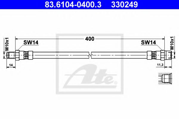 Тормозной шланг ATE 83.6104-0400.3