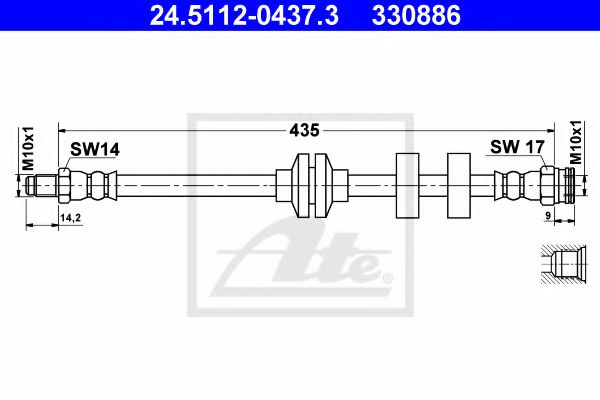 Тормозной шланг ATE 24.5112-0437.3