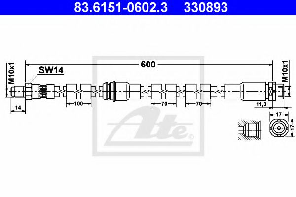 Тормозной шланг ATE 83.6151-0602.3