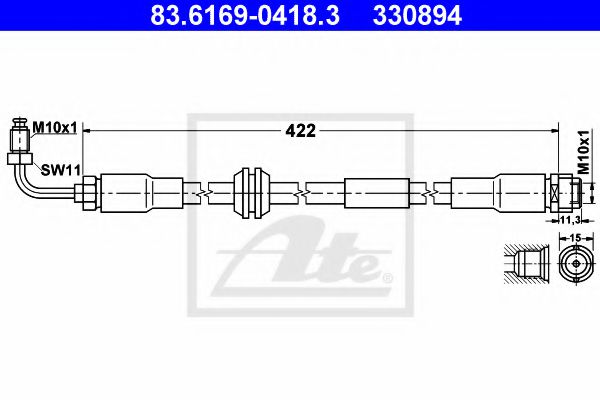 Тормозной шланг ATE 83.6169-0418.3