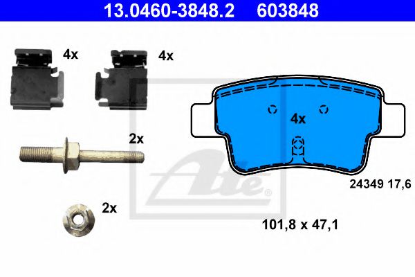 Тормозные колодки ATE 13.0460-3848.2