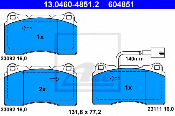 Тормозные колодки ATE 13.0460-4851.2
