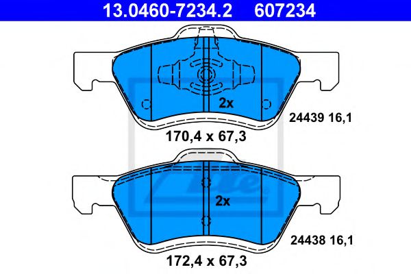 Тормозные колодки ATE 13.0460-7234.2