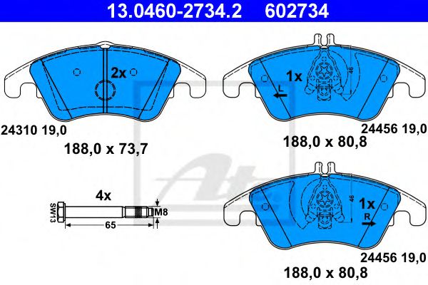 Тормозные колодки ATE 13.0460-2734.2
