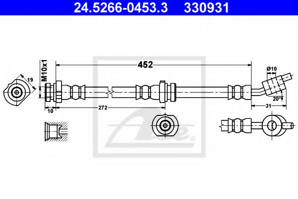 Тормозной шланг ATE 24.5266-0453.3