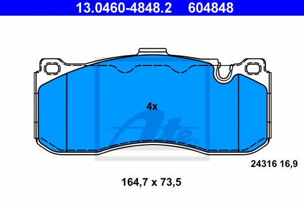 Тормозные колодки ATE 13.0460-4848.2