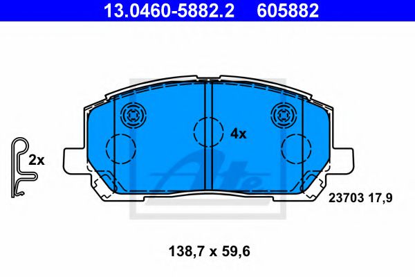 Тормозные колодки ATE 13.0460-5882.2