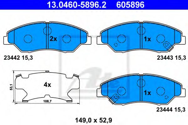 Тормозные колодки ATE 13.0460-5896.2