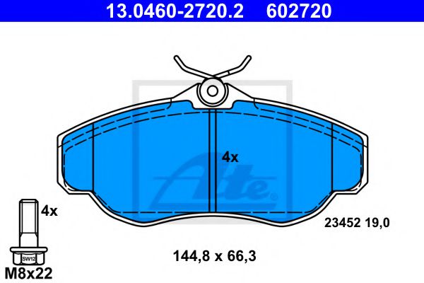 Тормозные колодки ATE 13.0460-2720.2