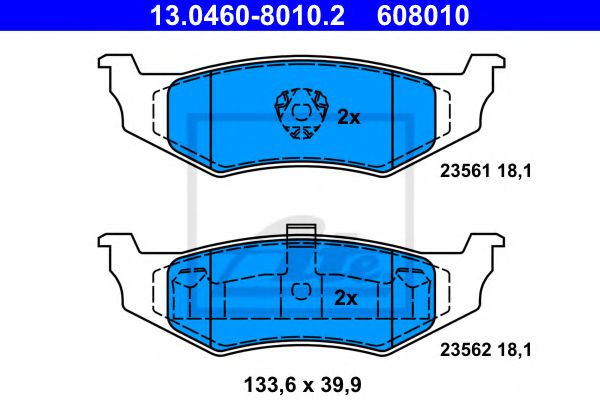 Тормозные колодки ATE 13.0460-8010.2