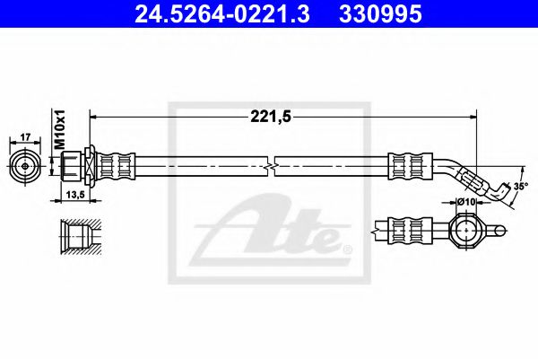 Тормозной шланг ATE 24.5264-0221.3
