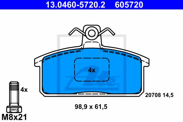 Тормозные колодки ATE 13.0460-5720.2