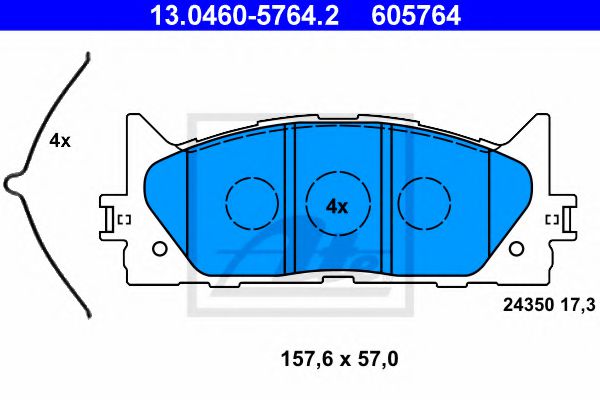 Тормозные колодки ATE 13.0460-5764.2