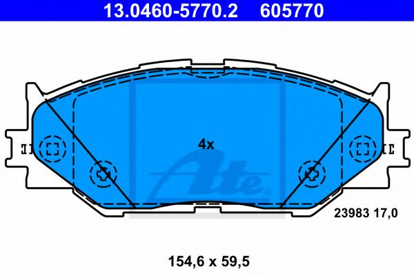 Тормозные колодки ATE 13.0460-5770.2