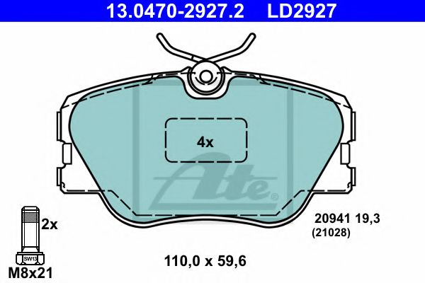Тормозные колодки ATE 13.0470-2927.2