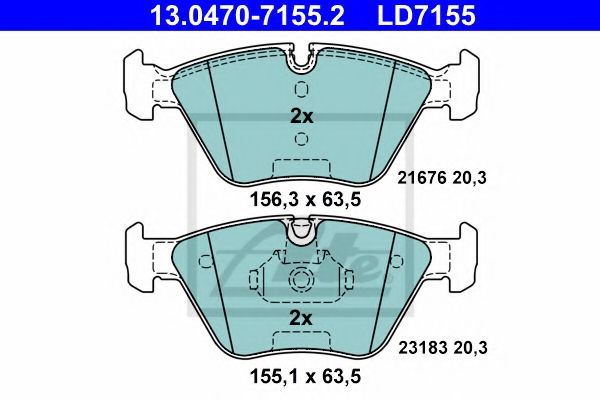 Тормозные колодки ATE 13.0470-7155.2