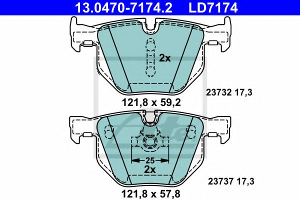 Тормозные колодки ATE 13.0470-7174.2