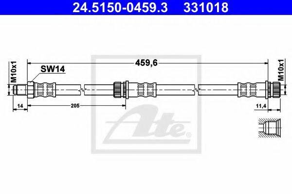Тормозной шланг ATE 24.5150-0459.3