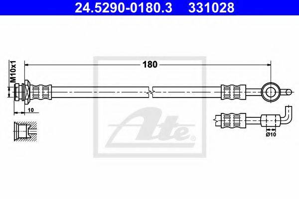 Тормозной шланг ATE 24.5290-0180.3