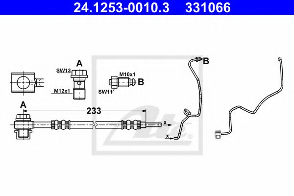 Тормозной шланг ATE 24.1253-0010.3