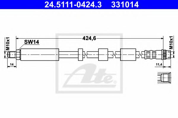 Тормозной шланг ATE 24.5111-0424.3