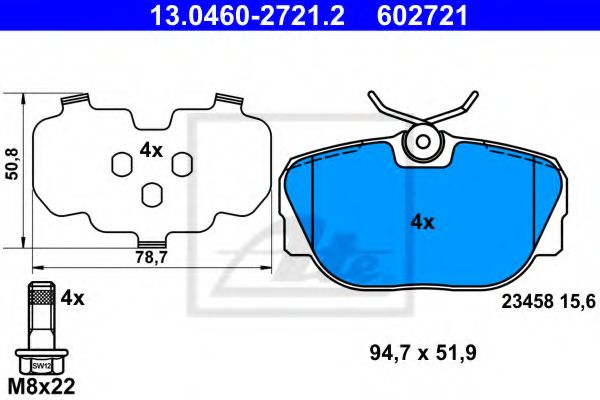 Тормозные колодки ATE 13.0460-2721.2