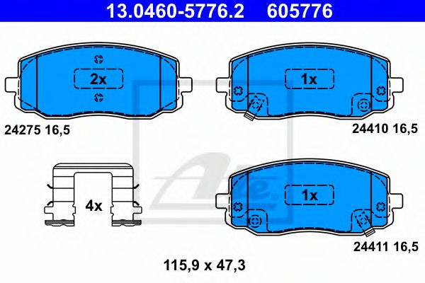Тормозные колодки ATE 13.0460-5776.2