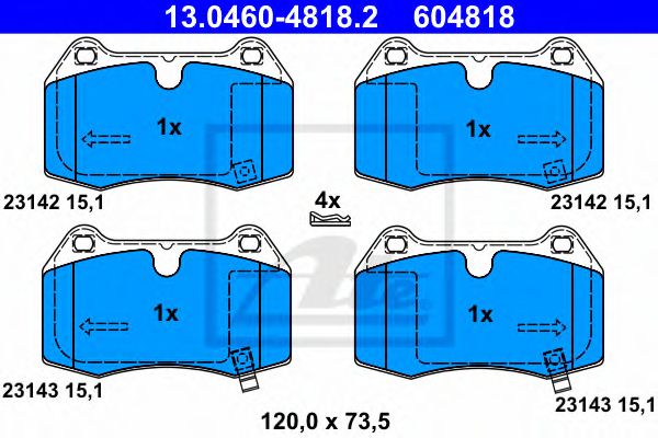Тормозные колодки ATE 13.0460-4818.2