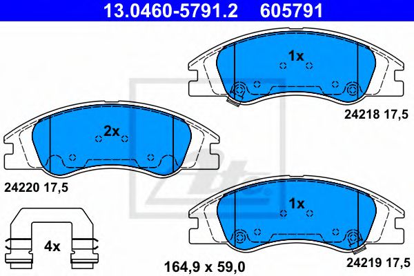 Тормозные колодки ATE 13.0460-5791.2