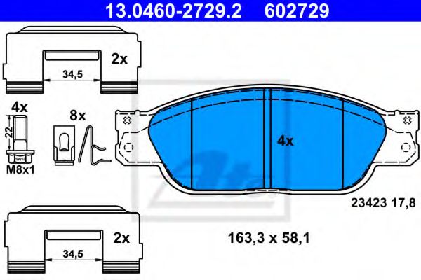 Тормозные колодки ATE 13.0460-2729.2