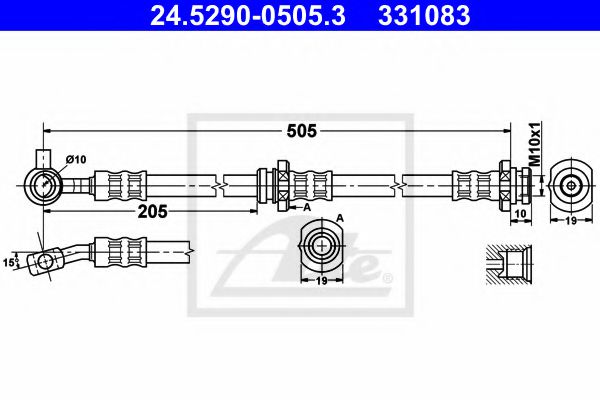 Тормозной шланг ATE 24.5290-0505.3