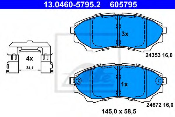 Тормозные колодки ATE 13.0460-5795.2